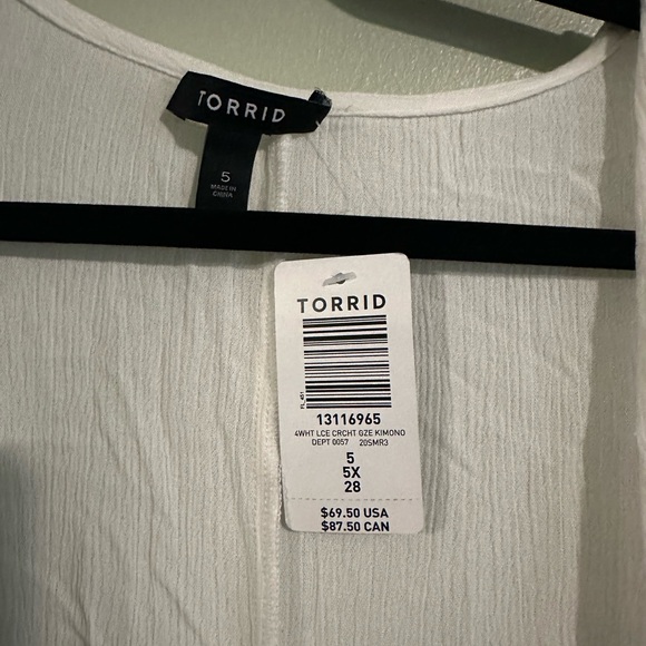 Torrid 5X White Floor Length Kimono - Picture 2 of 4